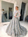 Beautiful A-line Applique Long Sleeves Prom Dresses, Sweet 16 Prom Dresses, 12473