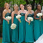 Green Custom Sweetheart Chiffon Long Cheap Bridesmaid Dresses Online, WG340