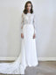 Long Sleeves Lace Chiffon Cheap Wedding Dresses Online, Cheap Bridal Dresses, WD492