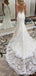 Sexy Long Mermaid Sleeveless V-neck Straps Lace Wedding Dresses,WD776