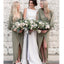 Long Sleeves Side Side Dusty Sage Chiffon Cheap Bridesmaid Dresses Online, WG769