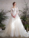 Fairy Long Sleeves A-line Lace Wedding Dresses, Cheap Wedding Gown, WD682