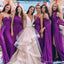 Mismatched Purple Sleeveless Cheap Long Bridesmaid Dresses Online, WG930