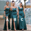 Mismatched Teal Mermaid High Slit Long Bridesmaid Dresses Gown Online,WG1133