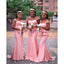 Pink Mermaid Illusion Sleeveless Long Bridesmaid Dressing Online,WG1071