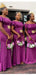 Mermaid Purple Off the Shoulder Sleeveless Cheap Long Bridesmaid Dresses Online, WG1014