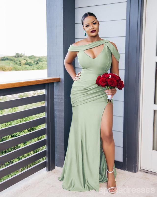 Sexy Mermaid Sage Green Mismatched Long Bridesmaid Gown Online, WG950