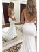 Long Mermaid See Through V-neck Backless Lace Wedding Dresses,WD770