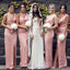 Sheath Side Slit Spaghetti Straps Sleeveelsss Long Bridesmaid Dresses Online, WG826