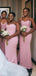 Simple Mermaid Pink Sweetheart Sleeveless Cheap Bridesmaid Dresses Online, WG992