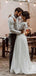 Simple A-line Long Sleeves Two Pieces Lace Wedding Dresses,WD753