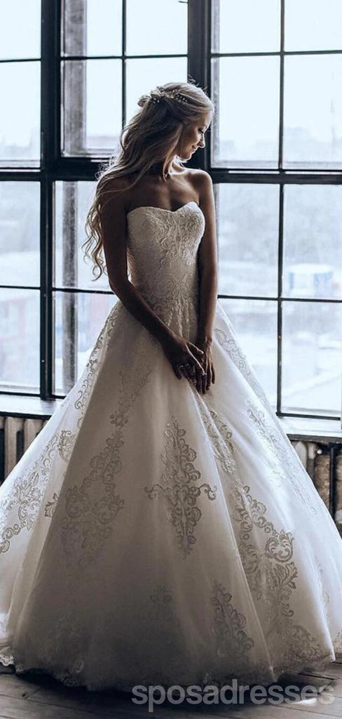 Sweetheart Lace A-line Cheap Wedding Dresses Online, Cheap Bridal Dresses, WD638