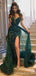 Sexy Green Sweetheart V-neck High Slit Long Prom Dresses Online,12568