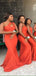Unique Mermaid Orange Sleeveless One Shoulder Bridesmaid Dresses Gown Online, WG1005